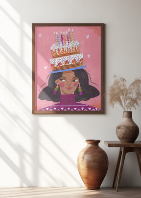 Woman with pie Poster