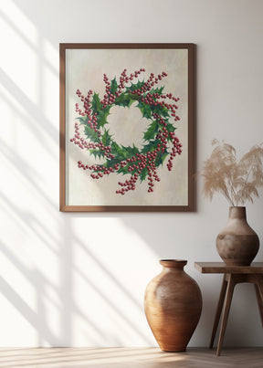 Holly wreath Poster