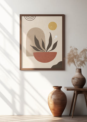 Abstract Boho Plants Under The Sun Poster