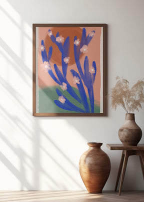 Blue Desert Cactus Poster