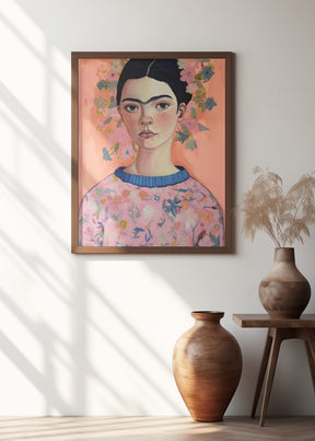 Young Frida (Peach) Poster