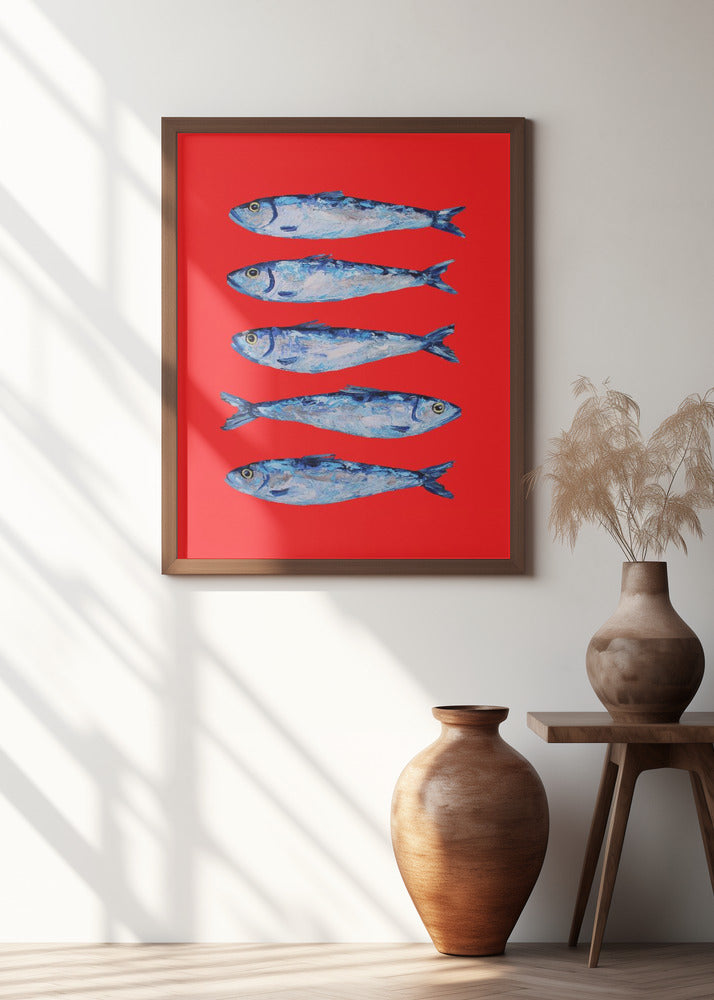 Sardines Berry Red Poster