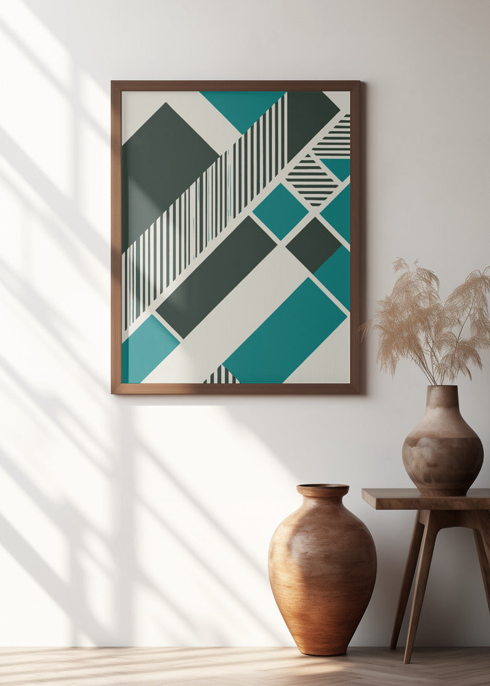 Geometric Teal Poster