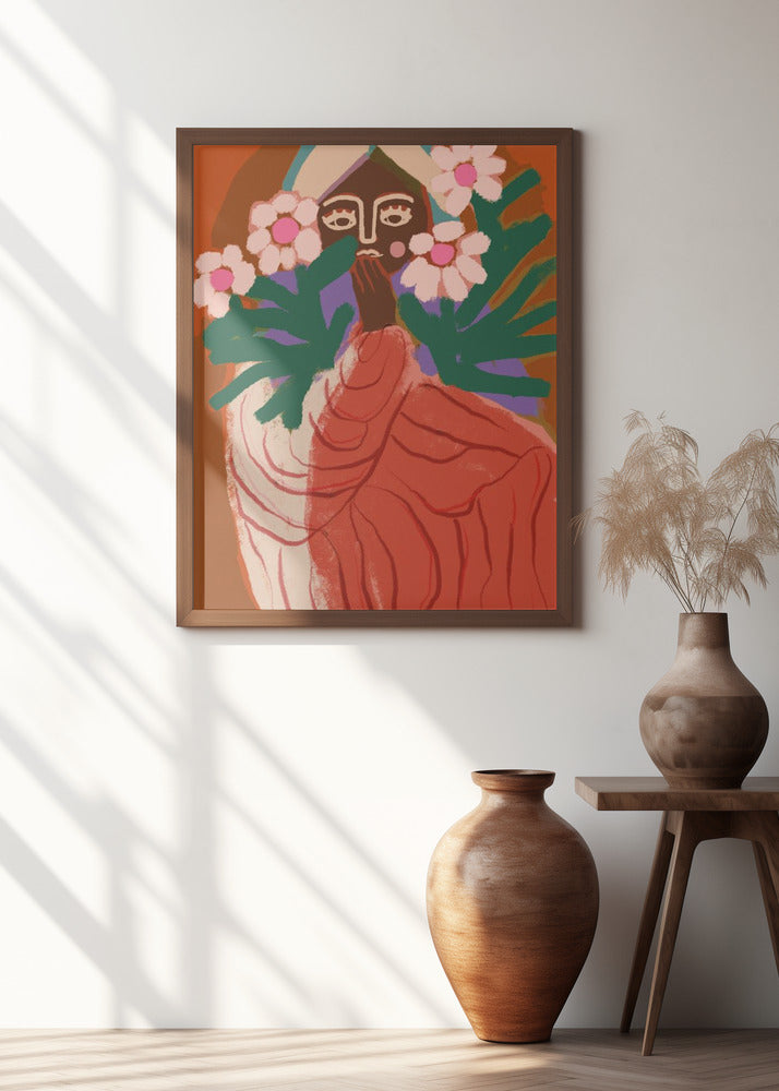 Shy Flower Girl Poster