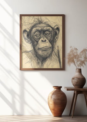 Monkey drawing Poster