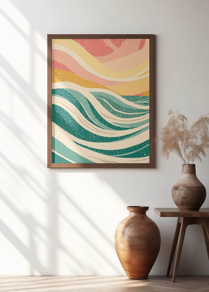 Abstract Sea Waves Poster