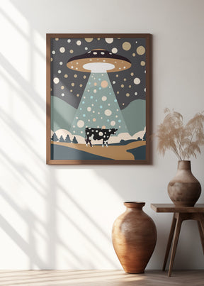 UFO &amp; cow Poster