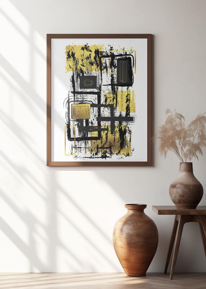 ABSTRACT ART Construction Plan Poster