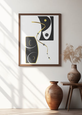 Black &amp; White Abstract No. 2 | gold Poster