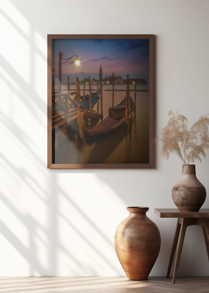 VENICE Gondolas during Blue Hour Poster