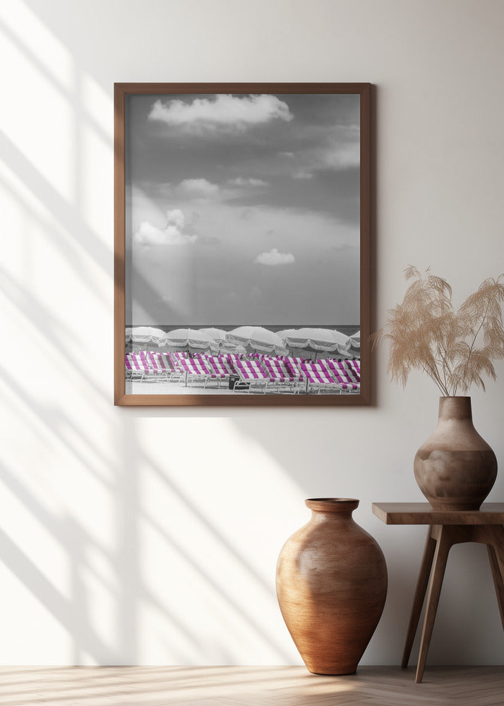 Idyllic beach scene | pink color pop Poster