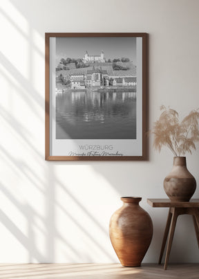 In focus: WUERZBURG Main Riverside and Fortress Marienberg Poster