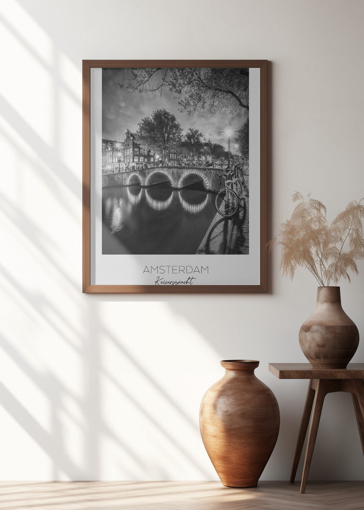 In focus: AMSTERDAM Idyllic nightscape from Keizersgracht Poster