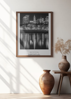 In focus: BOSTON Evening Skyline of North End Poster