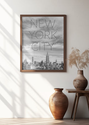 NYC Midtown Manhattan | Text &amp; Skyline Poster