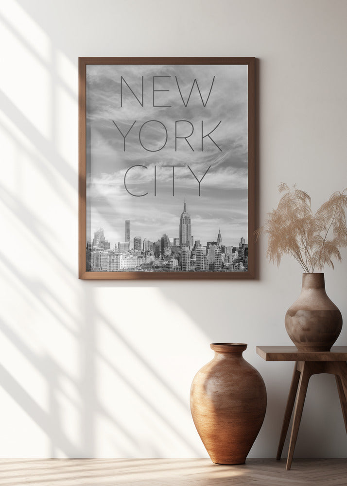 NYC Midtown Manhattan | Text &amp; Skyline Poster