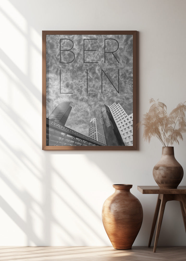 BERLIN Potsdamer Platz | Text &amp; Skyline Poster