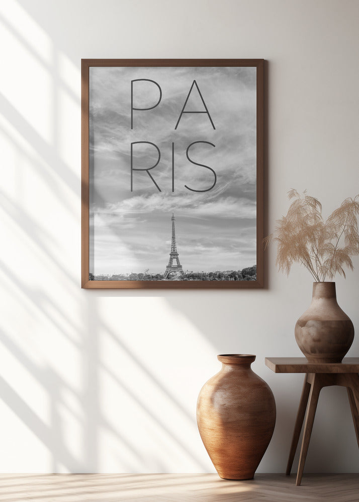 PARIS Eiffel Tower | Text &amp; Skyline Poster