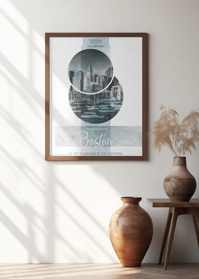 Poster Art BOSTON Waterfront | turquoise marble Poster