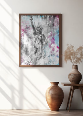 POP ART Statue of Liberty - Splashes Poster