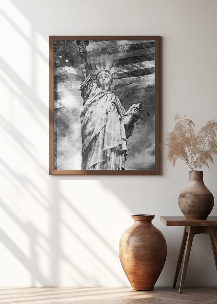 Modern Art STATUE OF LIBERTY | monochrome Poster
