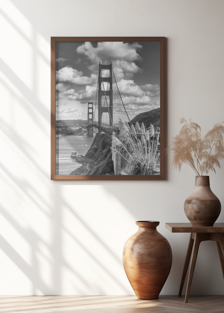 SAN FRANCISCO Golden Gate Bridge - monochrome Poster