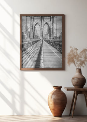 NEW YORK CITY Brooklyn Bridge - upright slim panorama Poster