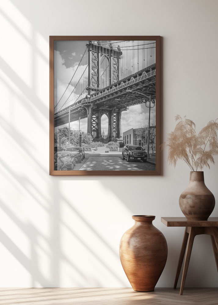 NEW YORK CITY Manhattan Bridge - upright slim panorama Poster