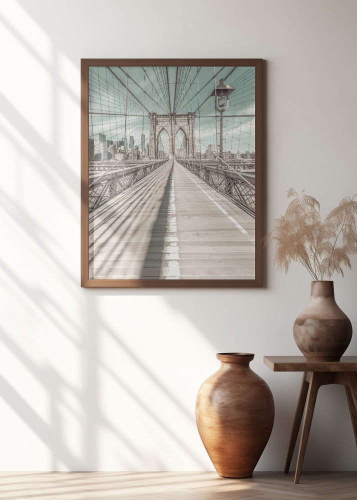 NEW YORK CITY Brooklyn Bridge | urban vintage style Poster