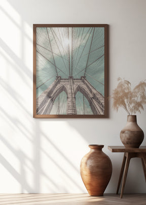 NEW YORK CITY Brooklyn Bridge in Detail | urban vintage style Poster