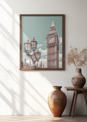 LONDON Elizabeth Tower | urban vintage style Poster