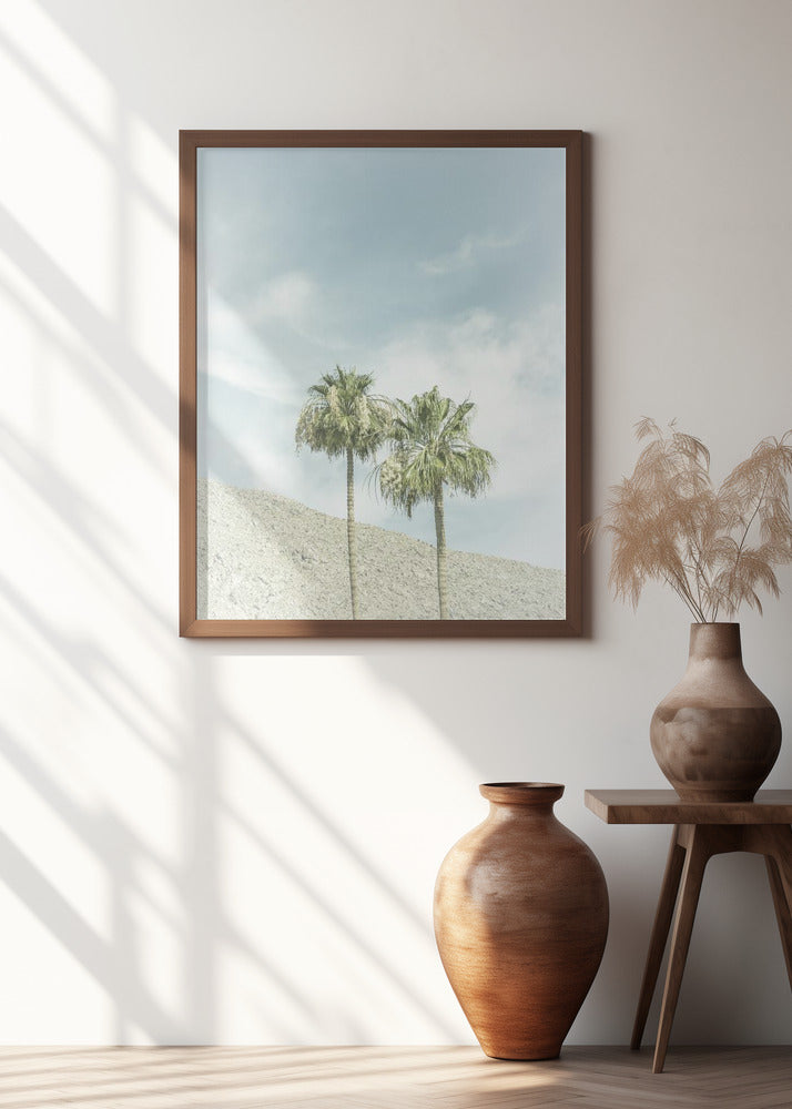 Vintage Palm Trees in the desert Poster