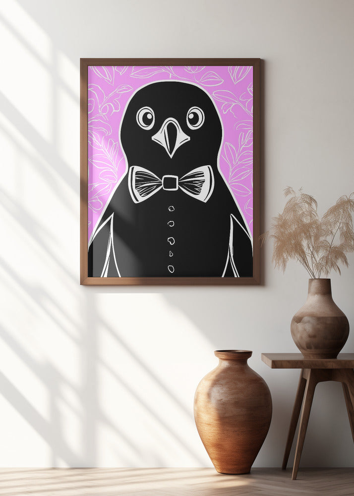 Penguin with bow tie Poster