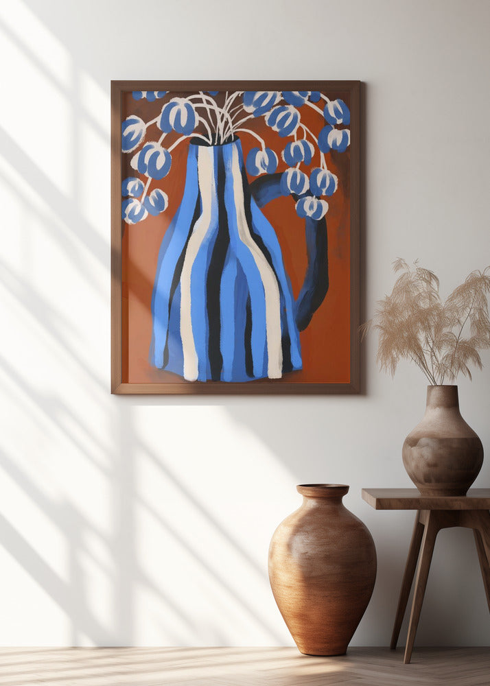 Striped Vase Poster