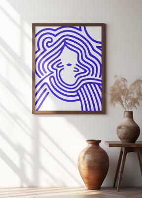 Berit in cobalt blue Poster