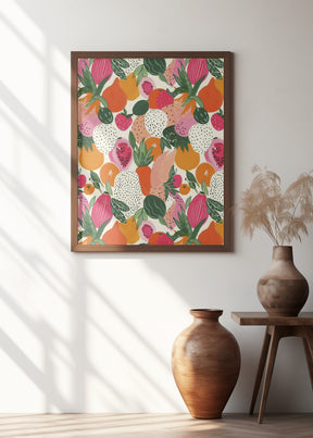 Fresh fruits pattern Poster