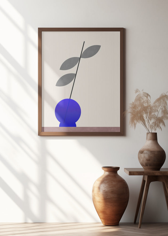 Blue round vase Poster