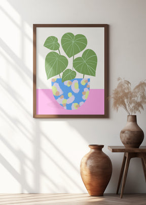 Plant in Patterned Pot Poster