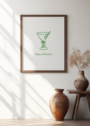 Green Bows and Martinis Poster