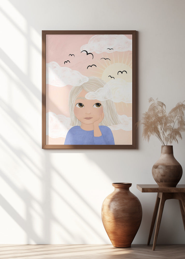 She´s got her head among the clouds Poster