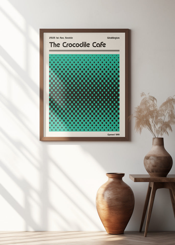 Crocodile Cafe Retro Poster Poster