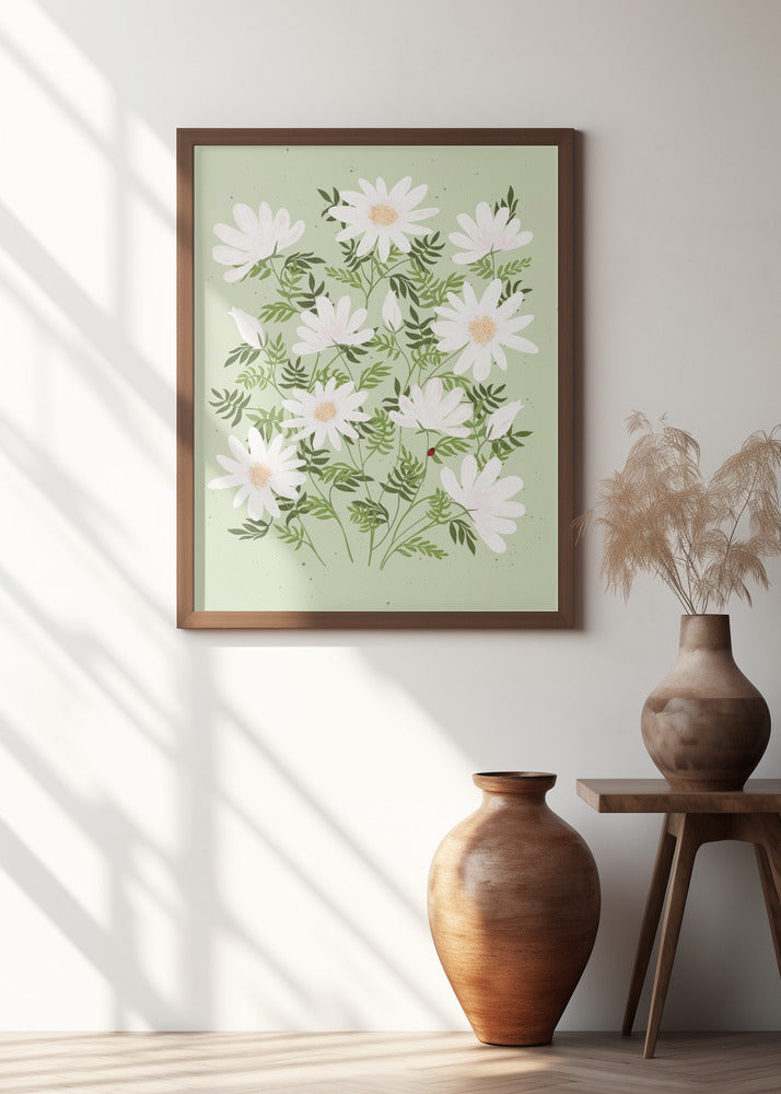 Ladybug flowers Poster