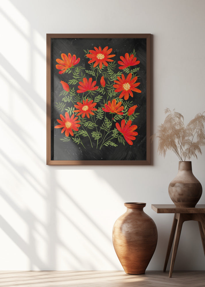 Ladybug flowers red Poster