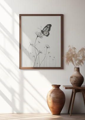 Butterfly and Flowers Poster