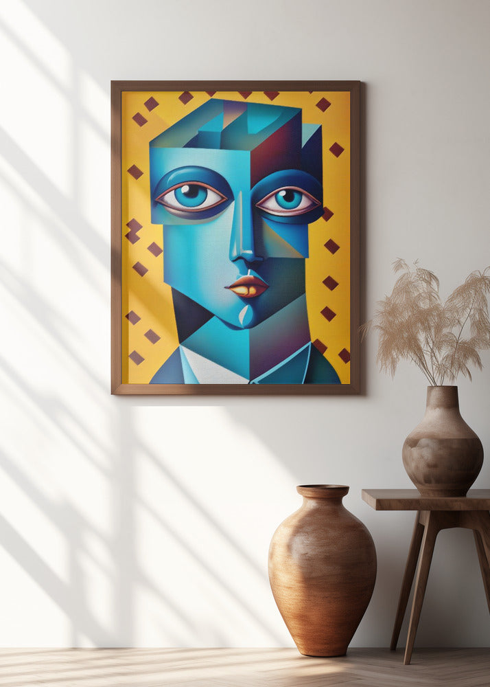 Cubist Abstract Face Poster