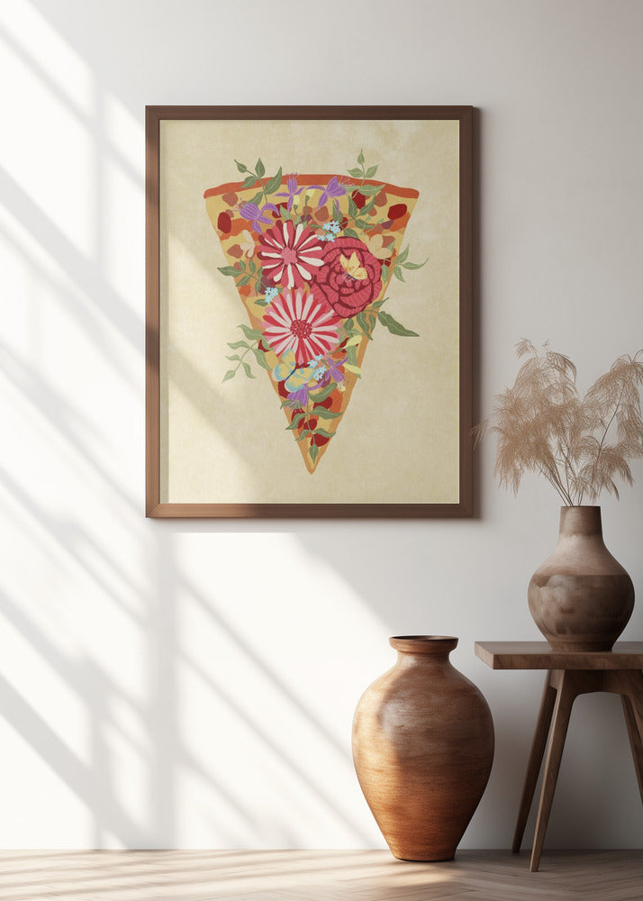 Slice of flower pizza Poster