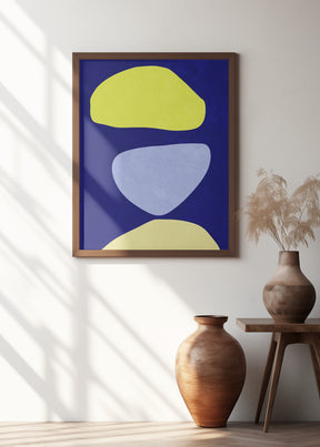 Abstract Forms Blue and yellow Poster