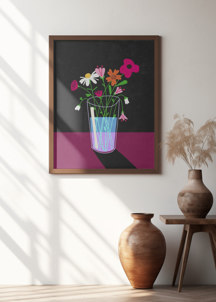 Flowers glow in the dark Poster