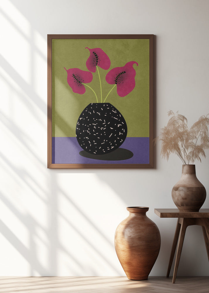 Nice flowers in vase Poster