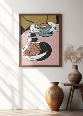 Croissant et café au lait Poster